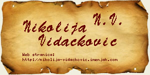 Nikolija Vidačković vizit kartica